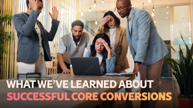Stressed looking people around a laptop during a business meeting